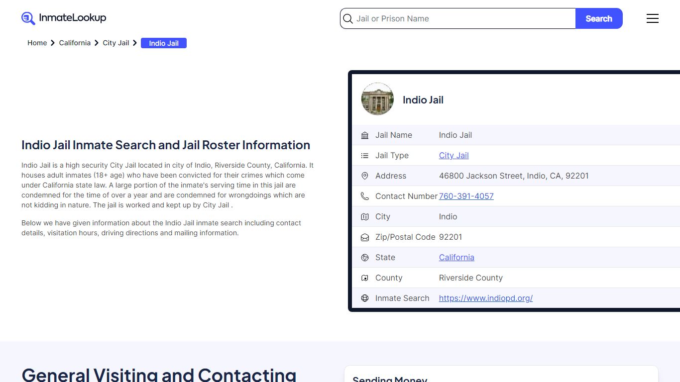 Indio Jail (CA) Inmate Search California - Inmate Lookup